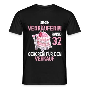 32 Geburtstag Verkäuferin Verkauf 32 Jahre Spruch - Männer T-Shirt - Schwarz - Vorne - AI Model Male 178 light (178cm)