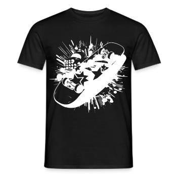 Skateboard Farbklecks - Männer T-Shirt - Schwarz - Vorne - AI Model Male 178 light (178cm)