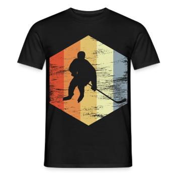 Vintage Eishockeyspieler - Männer T-Shirt - Schwarz - Vorne - AI Model Male 178 light (178cm)