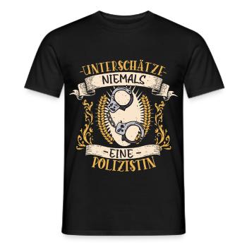 Polizistin Geschenk Sicherheit Lustig Beruf - Männer T-Shirt - Schwarz - Vorne - AI Model Male 178 light (178cm)