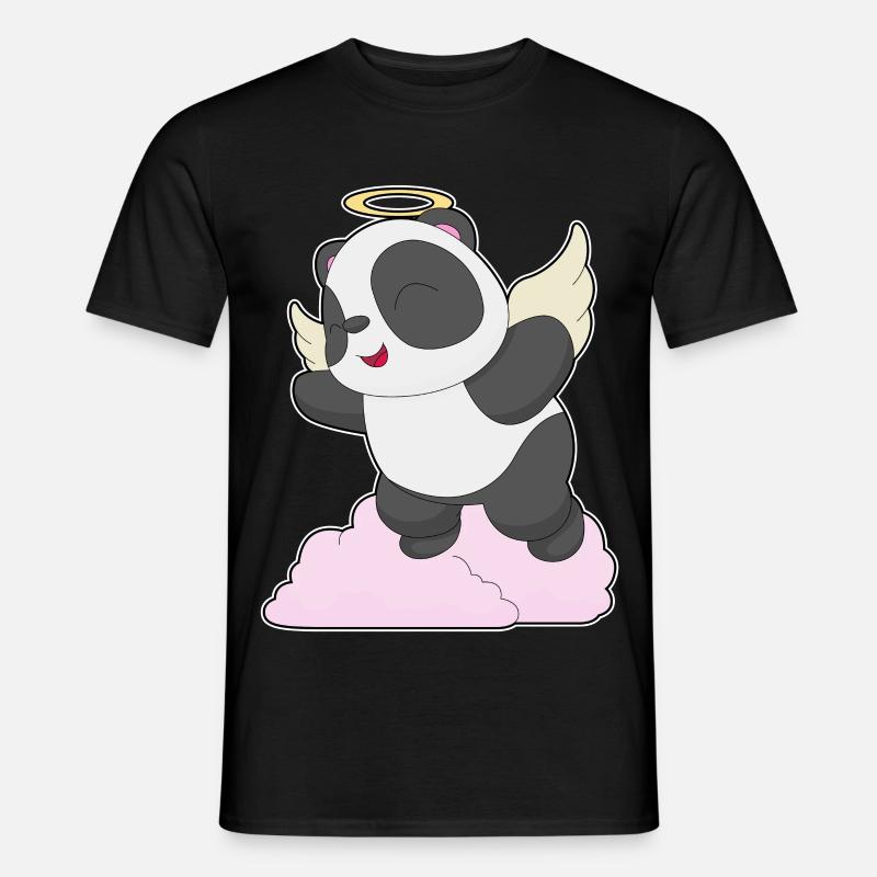 Panda Engel Engelsflügel - Männer T-Shirt - Schwarz