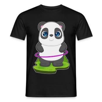 Panda Fitnessreifen Workout Gymnastik - Männer T-Shirt - Schwarz - Vorne - AI Model Male 178 light (178cm)