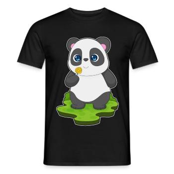 Panda Lutscher - Männer T-Shirt - Schwarz - Vorne - AI Model Male 178 light (178cm)