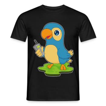 Microphone Perroquet - T-shirt homme - noir - Devant - AI Model Male 178 light (178cm)
