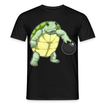 Turtle Bowling Bowling Ball - Men's T-Shirt - black - Front - AI Model Male 178 light (178cm)