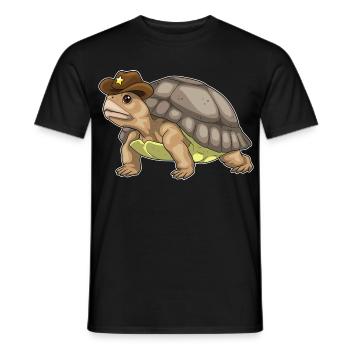 Chapeau de shérif Tortue - T-shirt homme - noir - Devant - AI Model Male 178 light (178cm)