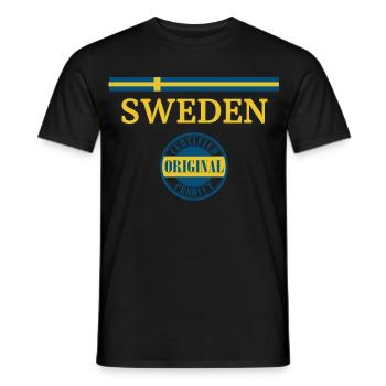 Drapeau de la Suède - T-shirt homme - noir - Devant - AI Model Male 178 light (178cm)