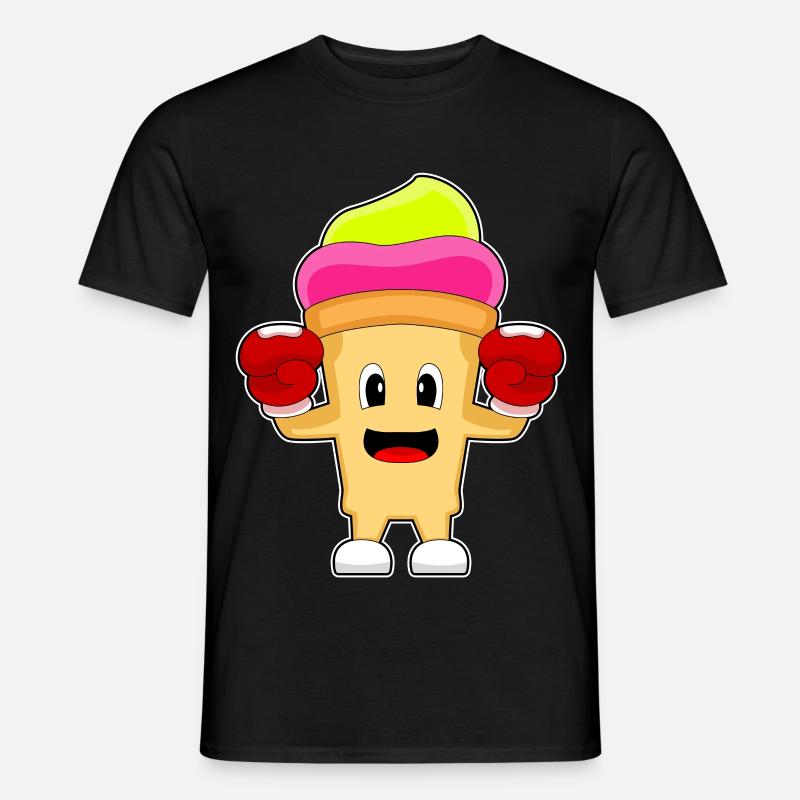 Eiscreme Boxer Boxhandschuhe Boxen - Männer T-Shirt - Schwarz