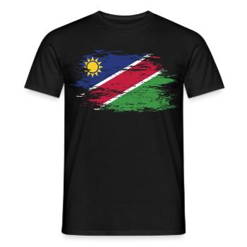 Drapeau de la Namibie utilisé - T-shirt homme - noir - Devant - AI Model Male 178 light (178cm)