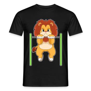 Lion Bodybuilder Tractions Culturisme - T-shirt homme - noir - Devant - AI Model Male 178 light (178cm)