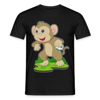 Affe Handballspieler Handball - Männer T-Shirt - Schwarz - Vorne - AI Model Male 178 light (178cm)