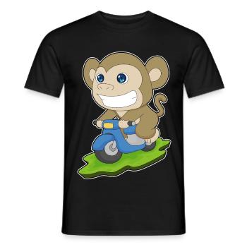 Affe Motorroller - Männer T-Shirt - Schwarz - Vorne - AI Model Male 178 light (178cm)