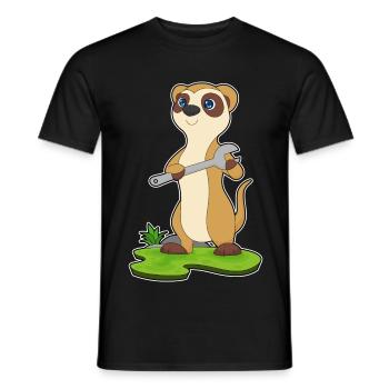 Erdmännchen Handwerker Schraubenschlüssel - Männer T-Shirt - Schwarz - Vorne - AI Model Male 178 light (178cm)