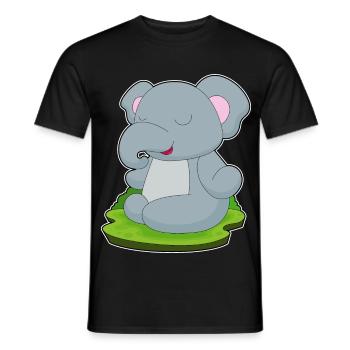 Elefant Yoga Fitness Meditation - Männer T-Shirt - Schwarz - Vorne - AI Model Male 178 light (178cm)