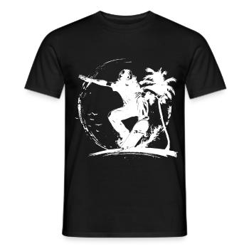 Skateboarding Drawing - Men's T-Shirt - black - Front - AI Model Male 178 light (178cm)