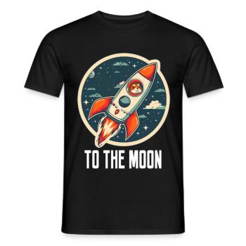 To The Moon Shiba Inu Rocket Crypto Currency - Men's T-Shirt - black - Front - AI Model Male 178 light (178cm)