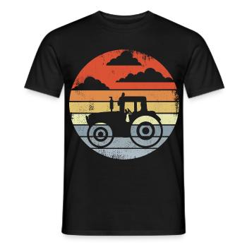 Vintage Tractor - Men's T-Shirt - black - Front - AI Model Male 178 light (178cm)