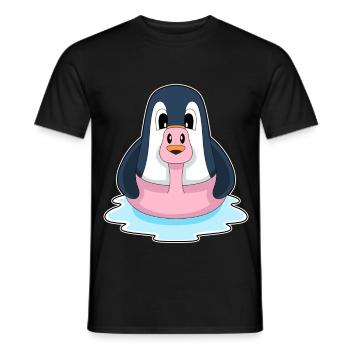 Flamant rose pingouin - T-shirt homme - noir - Devant - AI Model Male 178 light (178cm)