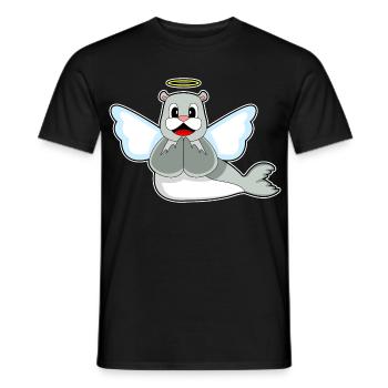 Seal Angel Wings - Men's T-Shirt - black - Front - AI Model Male 178 light (178cm)