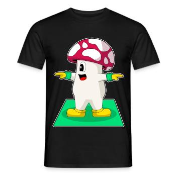 Mushroom Yoga Fitness Gymnastique - T-shirt homme - noir - Devant - AI Model Male 178 light (178cm)