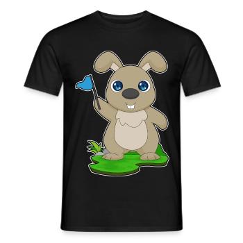 Rabbit Flag - Men's T-Shirt - black - Front - AI Model Male 178 light (178cm)