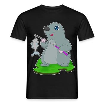 Pêche au poisson-taupe - T-shirt homme - noir - Devant - AI Model Male 178 light (178cm)