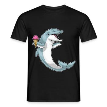 Delfin Waffeleis - Männer T-Shirt - Schwarz - Vorne - AI Model Male 178 light (178cm)