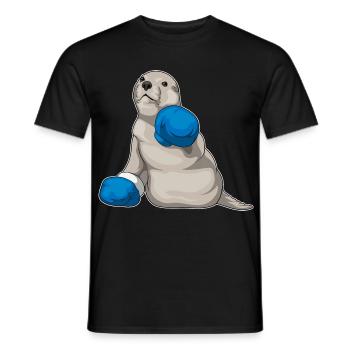 Seal Boxer Boxing Gloves Boxing - Men's T-Shirt - black - Front - AI Model Male 178 light (178cm)