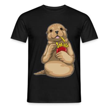 Seal French fries - Men's T-Shirt - black - Front - AI Model Male 178 light (178cm)