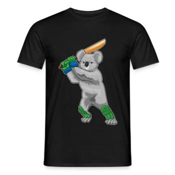 Koala Cricket Cricket Bats - Men's T-Shirt - black - Front - AI Model Male 178 light (178cm)