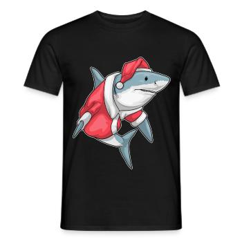 Shark Christmas Christmas Hat - Men's T-Shirt - black - Front - AI Model Male 178 light (178cm)