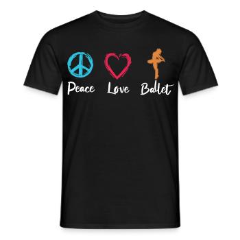 Peace Love Ballet - Men's T-Shirt - black - Front - AI Model Male 178 light (178cm)