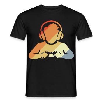 Look rétro gamer - T-shirt homme - noir - Devant - AI Model Male 178 light (178cm)
