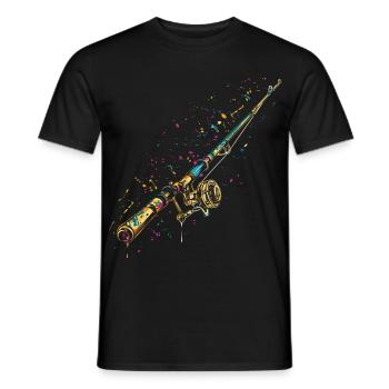 Graffiti de canne à pêche - T-shirt homme - noir - Devant - AI Model Male 178 light (178cm)