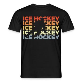 Look vintage de hockey sur glace - T-shirt homme - noir - Devant - AI Model Male 178 light (178cm)