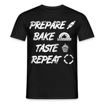 Prepare, Bake, Taste, Repeat - Men's T-Shirt - black - Front - AI Model Male 178 light (178cm)