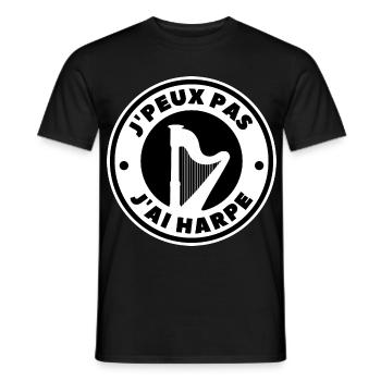 je peux pas j'ai harpe - T-shirt homme - noir - Devant - AI Model Male 178 light (178cm)
