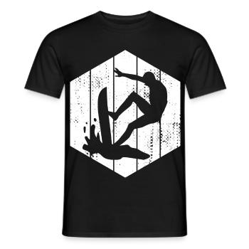 Surfer Sketch - Men's T-Shirt - black - Front - AI Model Male 178 light (178cm)
