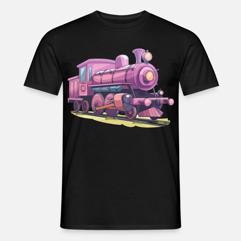 Lokomotive Comic Look - Männer T-Shirt - Schwarz