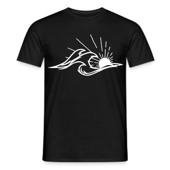 Les vagues et le soleil blanc - T-shirt homme - noir - Devant - AI Model Male 178 light (178cm)