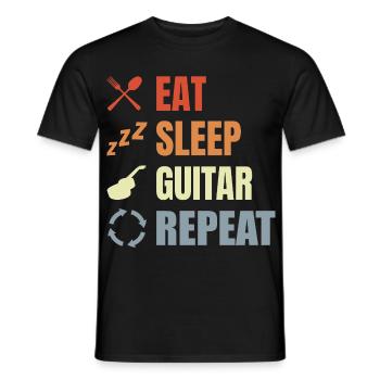 Eat Sleep Guitar Repeat - Men's T-Shirt - black - Front - AI Model Male 178 light (178cm)