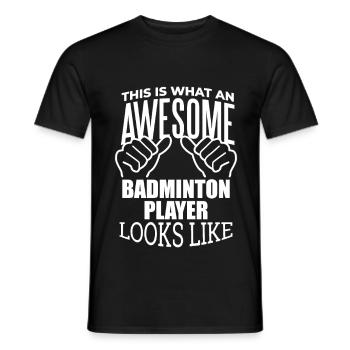 Badminton Badminton Badminton - Men's T-Shirt - black - Front - AI Model Male 178 light (178cm)