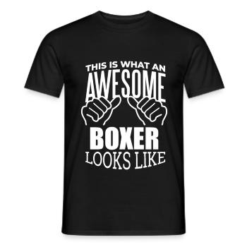 Boxing - Men's T-Shirt - black - Front - AI Model Male 178 light (178cm)