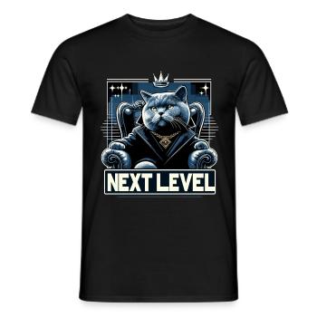 BKH Chaise British Shorthair Blue Cat King - T-shirt homme - noir - Devant - AI Model Male 178 light (178cm)