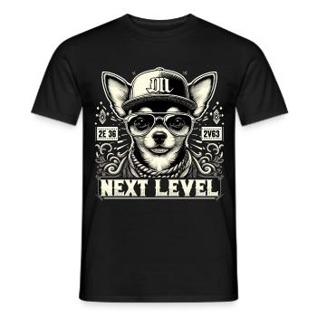 Cadeau Chihuahua Next Level Hip Hop Dog - T-shirt homme - noir - Devant - AI Model Male 178 light (178cm)