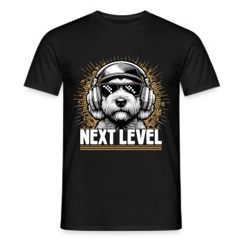 Goldendoodle Hip Hop Chien Cadeau de niveau supérieur - T-shirt homme - noir - Devant - AI Model Male 178 light (178cm)