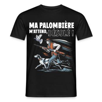 Ma palombière m'attend désolé humour chasse - T-shirt homme - noir - Devant - AI Model Male 178 light (178cm)