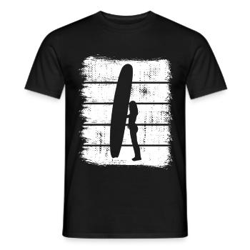 Surferin Design - Männer T-Shirt - Schwarz - Vorne - AI Model Male 178 light (178cm)