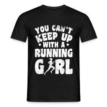 Laufendes Mädchen - Männer T-Shirt - Schwarz - Vorne - AI Model Male 178 light (178cm)