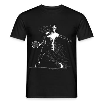 Tennisspielerin Skizze - Männer T-Shirt - Schwarz - Vorne - AI Model Male 178 light (178cm)
